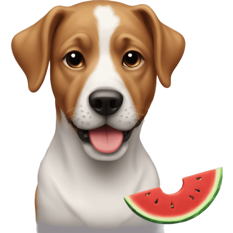 dog eating watermelon emoji