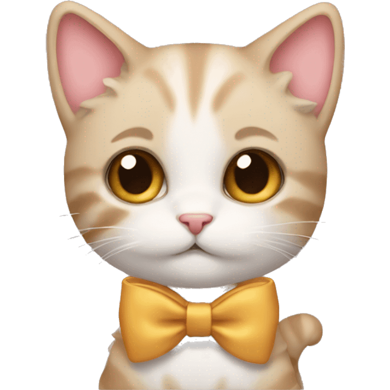 Cute kitty wearing a bow emoji