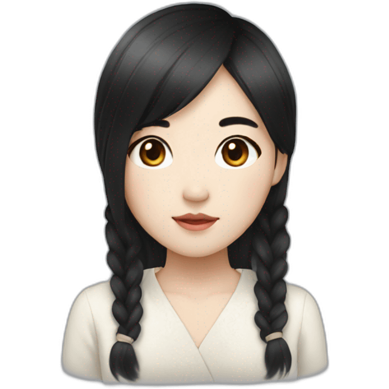 pretty korean girl with black hair emoji