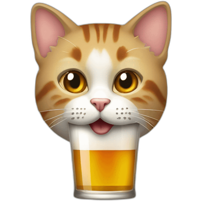 Un chat qui boit une bière emoji