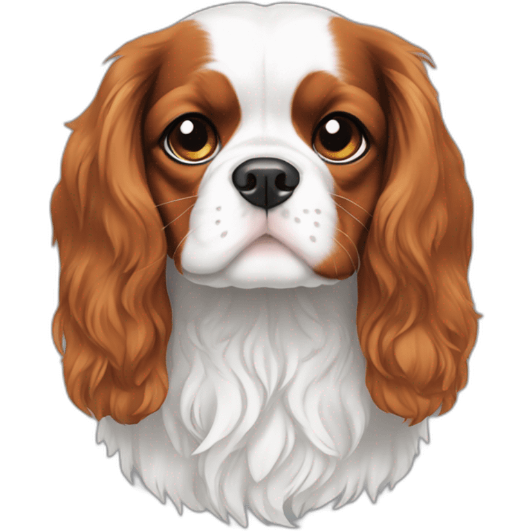 cavalier king charles spaniel black and white emoji