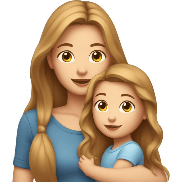 Girl with light brown long hair with baby emoji