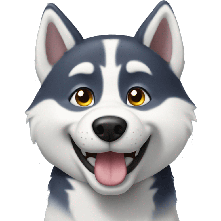 husky happy emoji