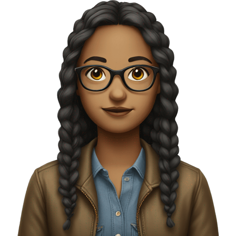 realistic portrait of girl glasses emoji