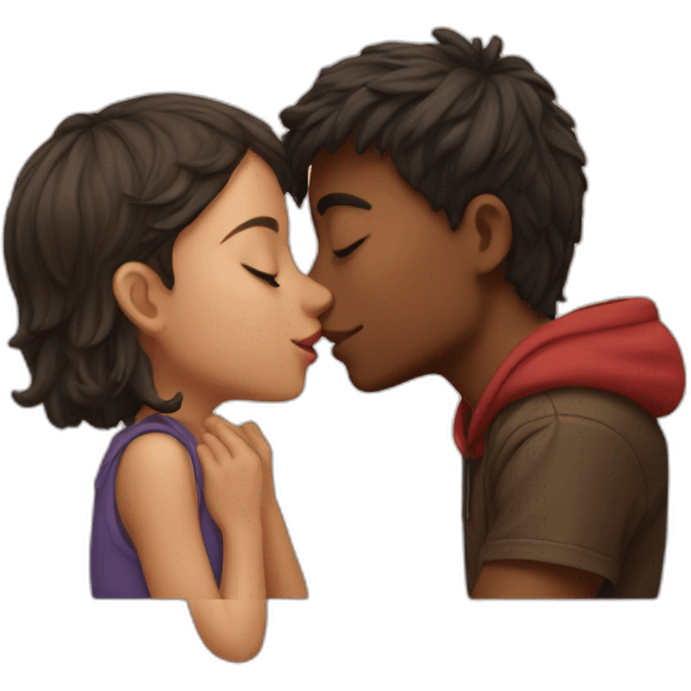 Boy kissing girl emoji