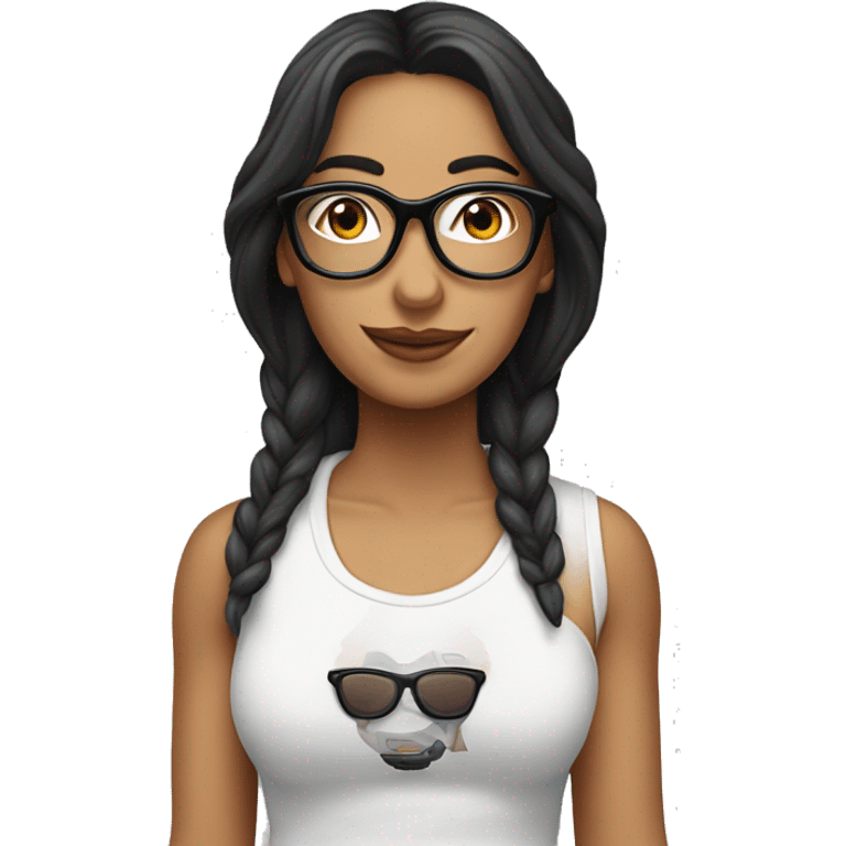 Cristina con gafas y camiseta de paris emoji