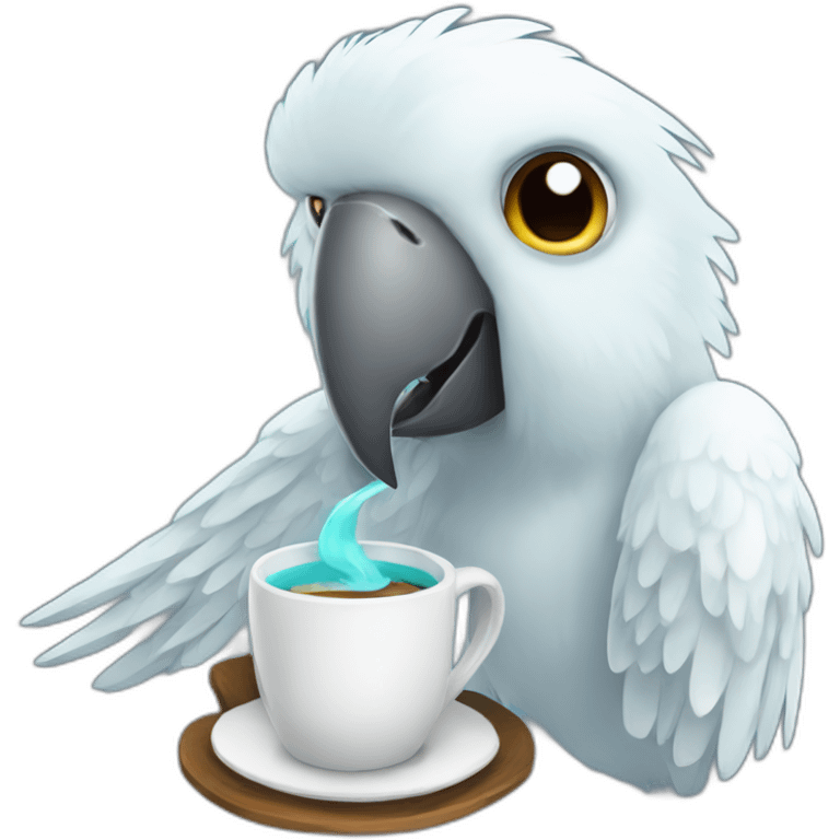 ghost-parrot-drinking-coffee emoji