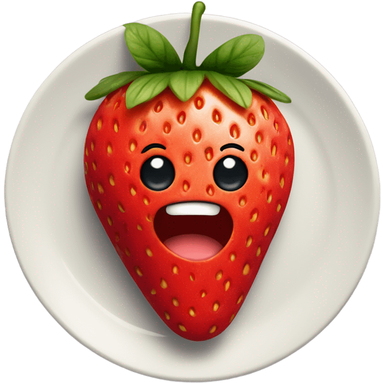 strawberry on a plate emoji