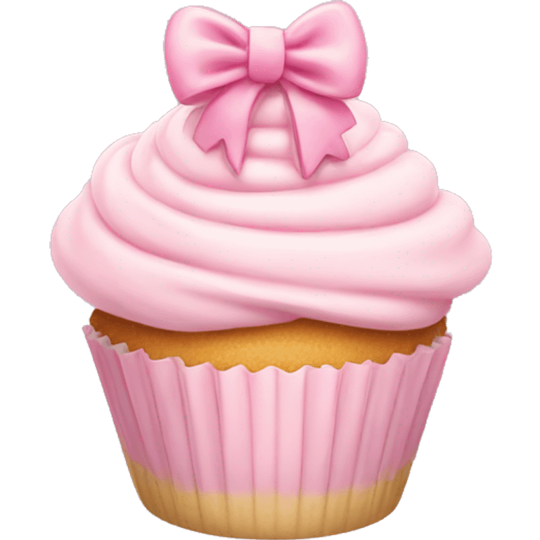 Pastel pink bow cupcake  emoji