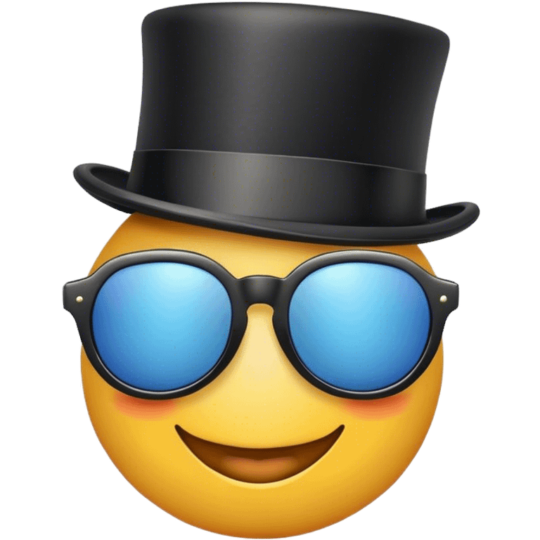 sunglasses emoji with a top hat emoji