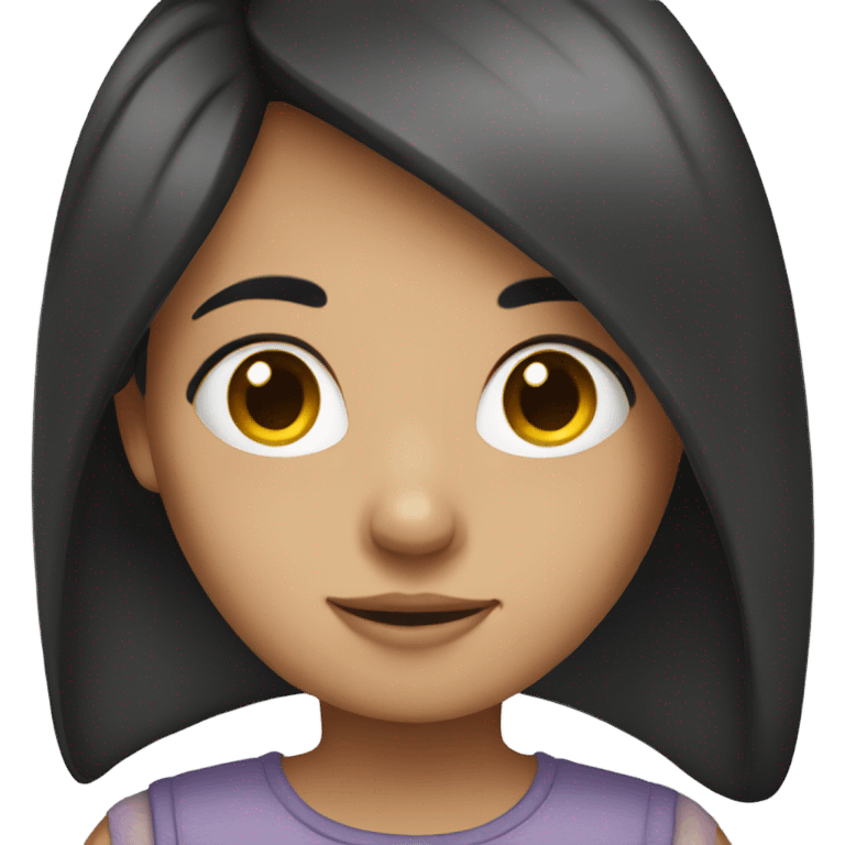 Girl with straight dark hair  emoji