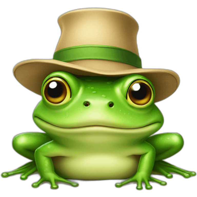 Frog with a hat emoji