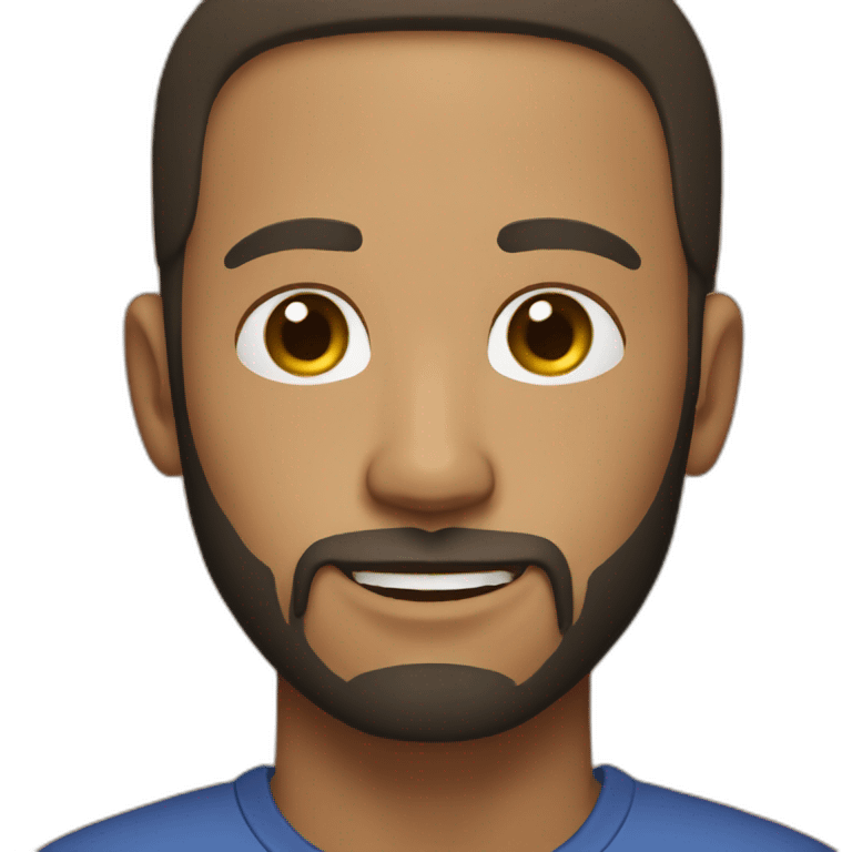 a man light brown skinned man with black short hair and beard emoji