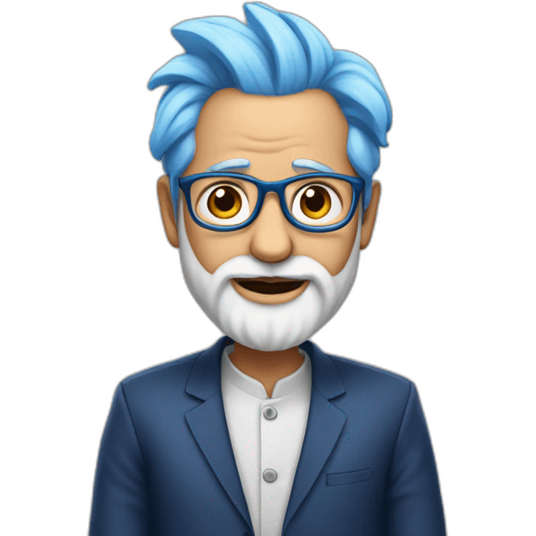 modi with blue hair emoji