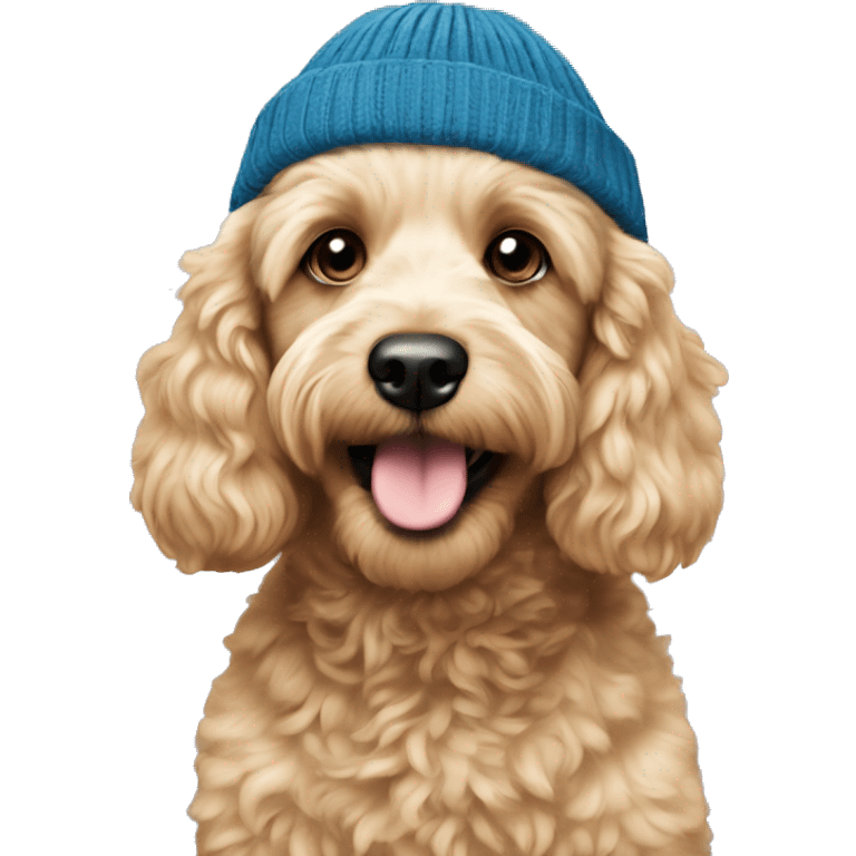 Cockerpoo with beenie  emoji