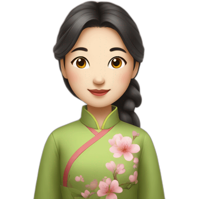 A Chinese girl with the warmth of spring emoji