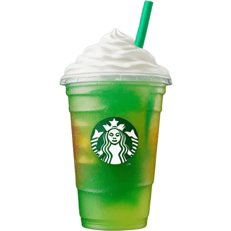 Starbucks cup with summer drink emoji