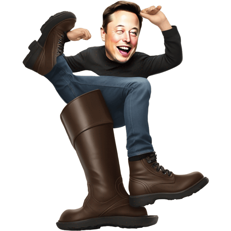 elon musk eating a boot emoji