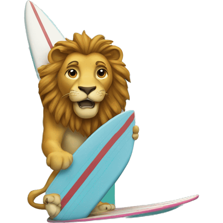 lion onsurfboard emoji