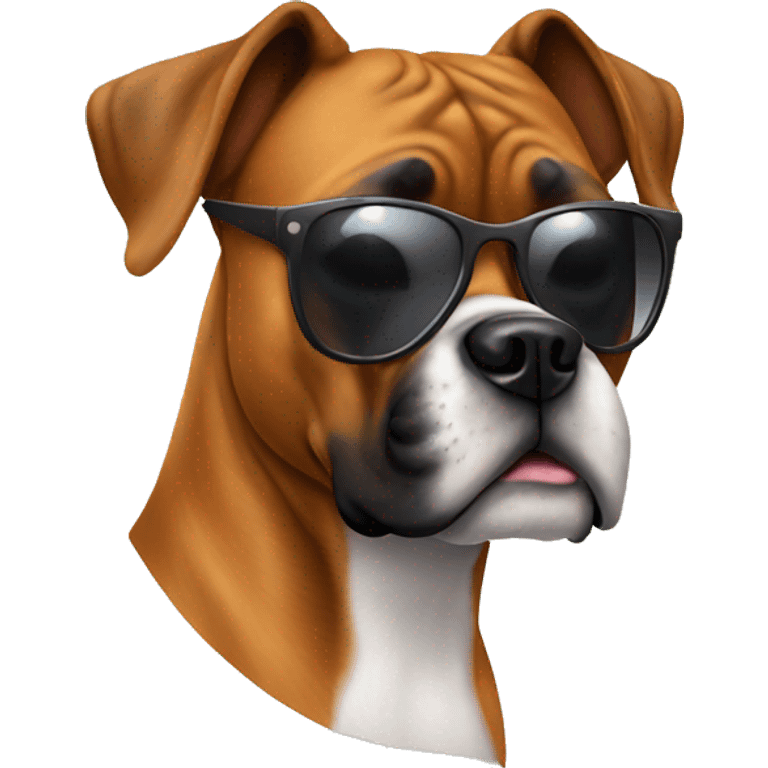 Boxer dog with sun glasses  emoji