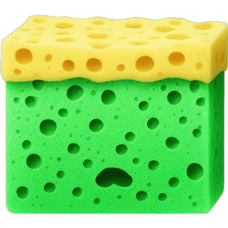 green flat square dish sponge emoji