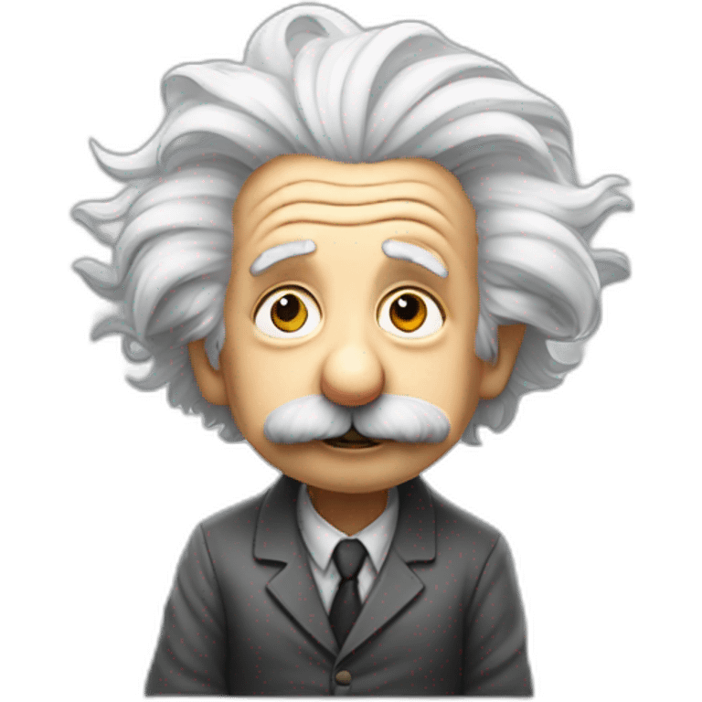 albert einstein sitting on an invisible edge emoji