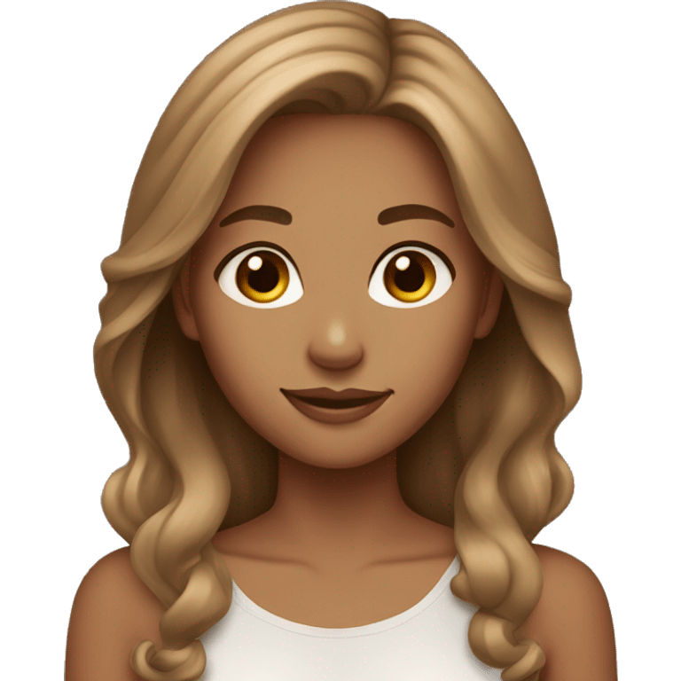 stunning tan girl light brown hair emoji