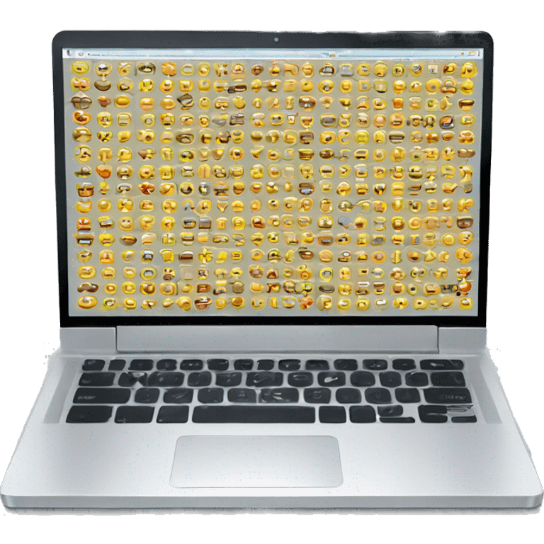 Laptop screen with web ecommerce emoji