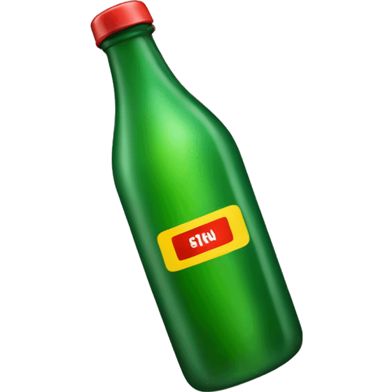 Green bottle with red and yellow letters  emoji