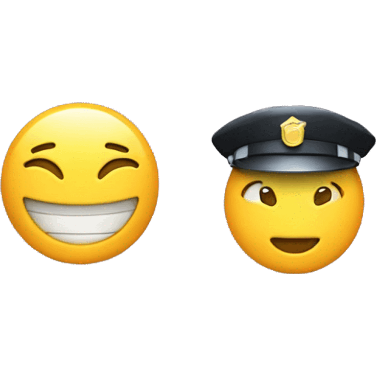 an emoji that is split down the middle. left side shows a smiling face with $ sign as its eyes. The right side shows the policeman emoji emoji