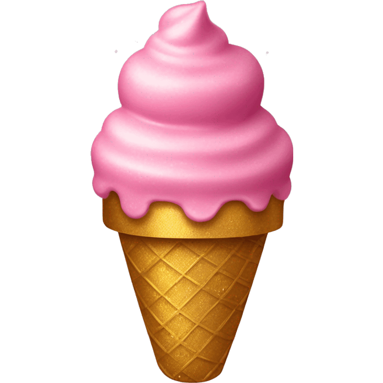 pink ice cream with gold glitter emoji