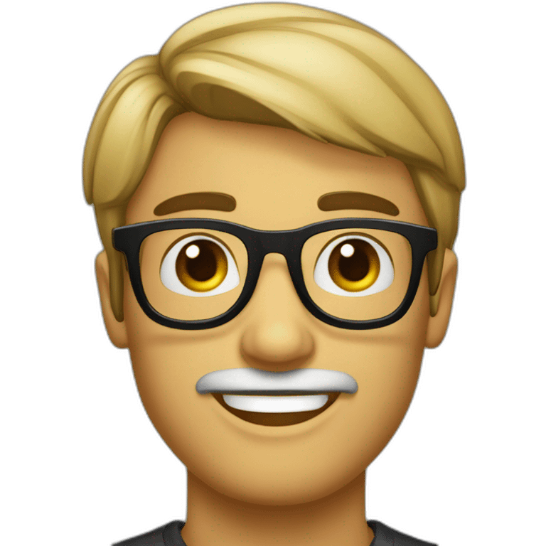 homme portugais jeune portant des lunette qui aime la musique  emoji