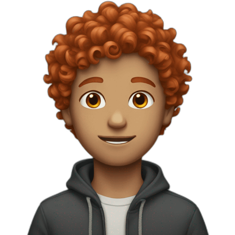 A boy with curly red hair emoji