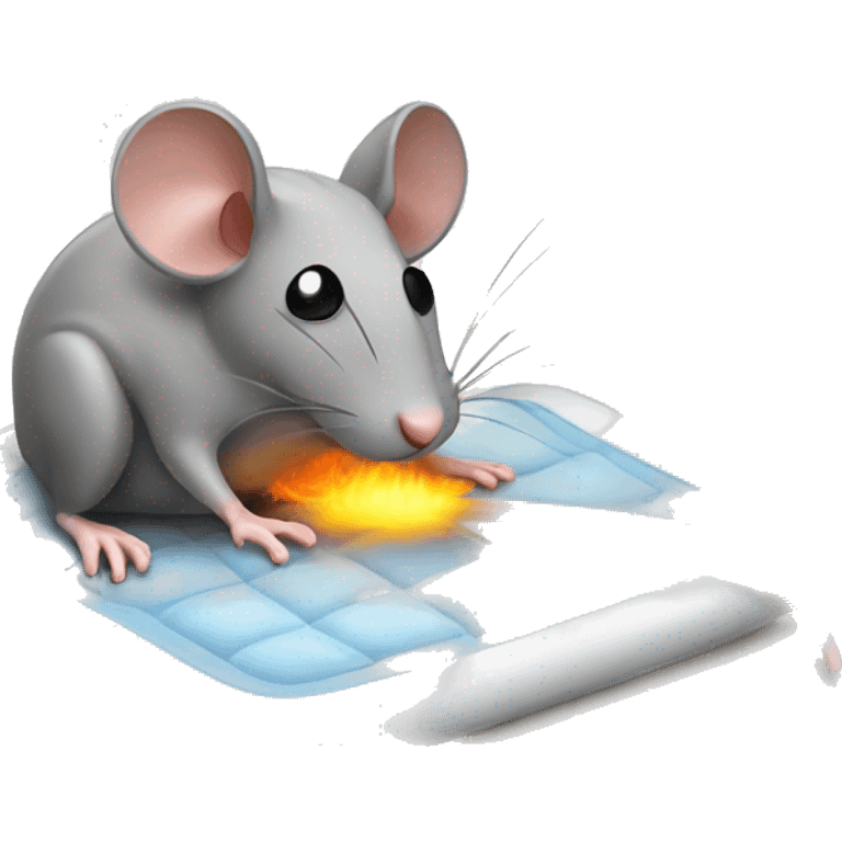 Rat overheating on a pad emoji