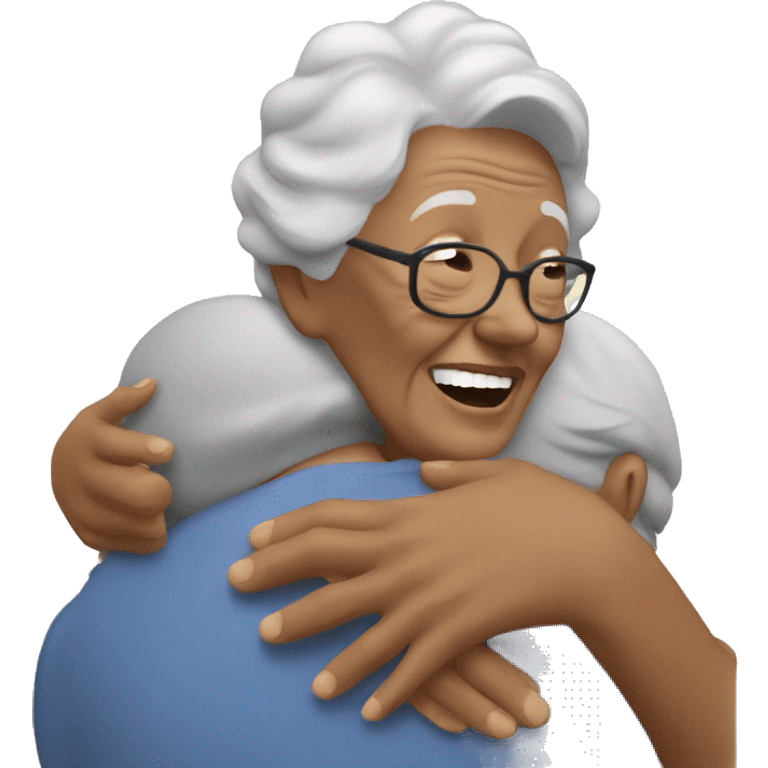 grandma hugging her nepehw  emoji