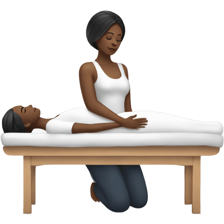 black woman getting back massage emoji