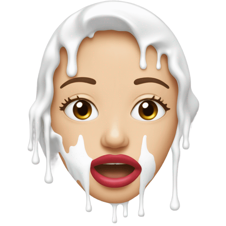 Lipstick Face covered in milk liquid emoji