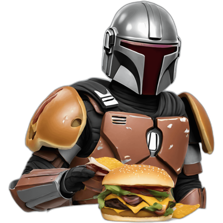 mandolorian eating a burger emoji