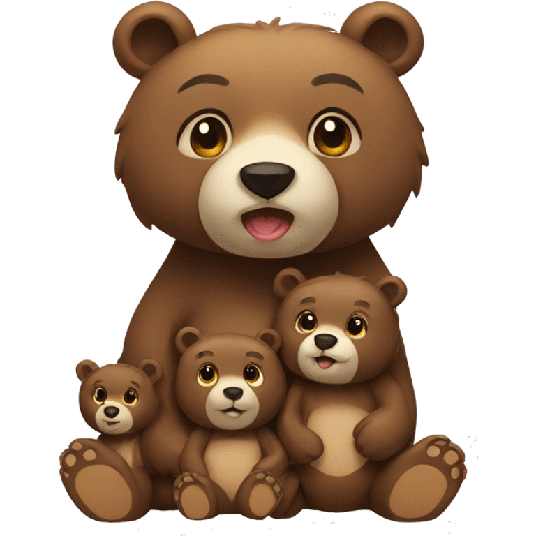 A bear family with cub  emoji