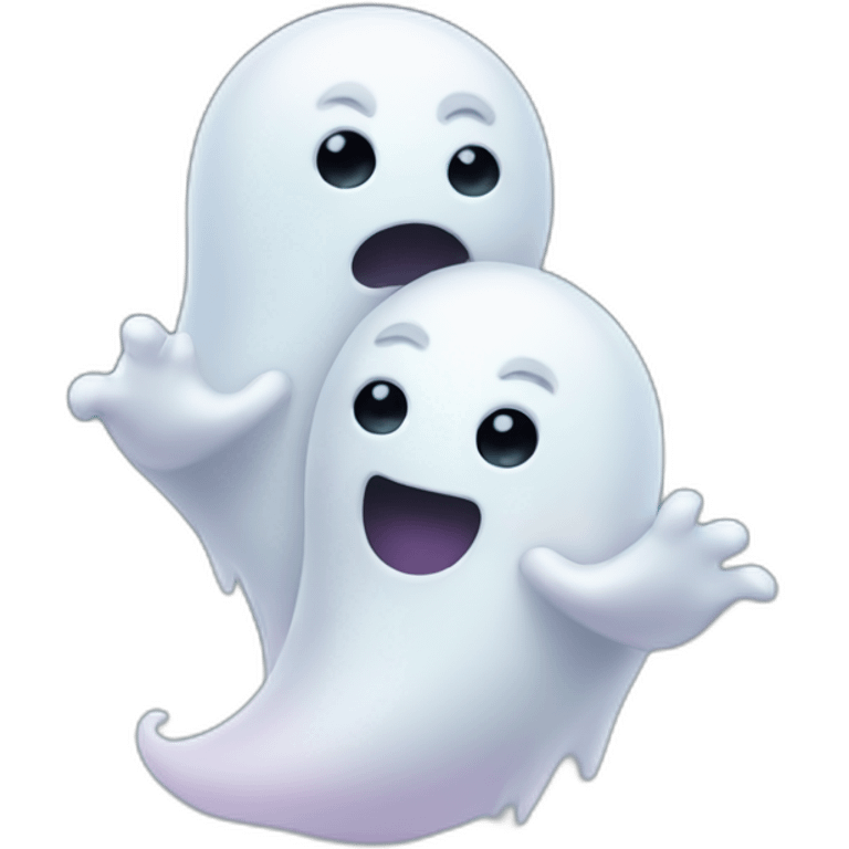 two hugging ghosts emoji