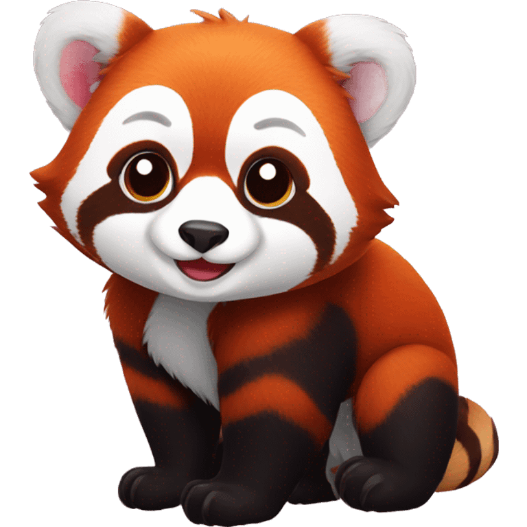 red panda with heart emoji