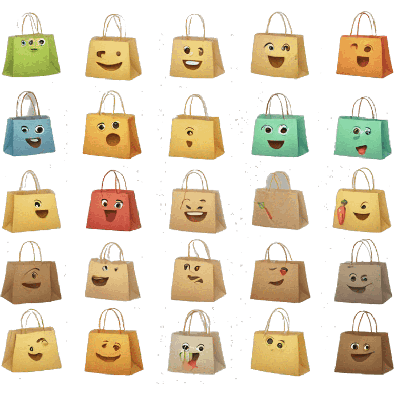 Cute shopping bags emoji