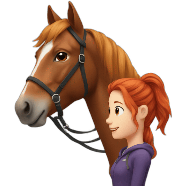 Horse with spots next to a red-haired girl emoji