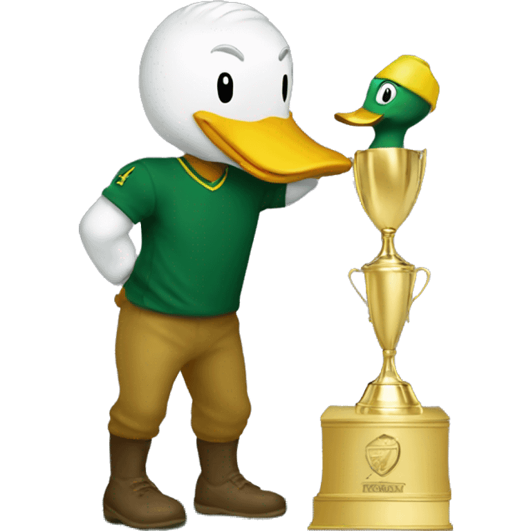 Oregon duck kissing trophy emoji