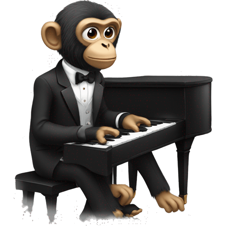 Monkey in tuxedo playing piano  emoji