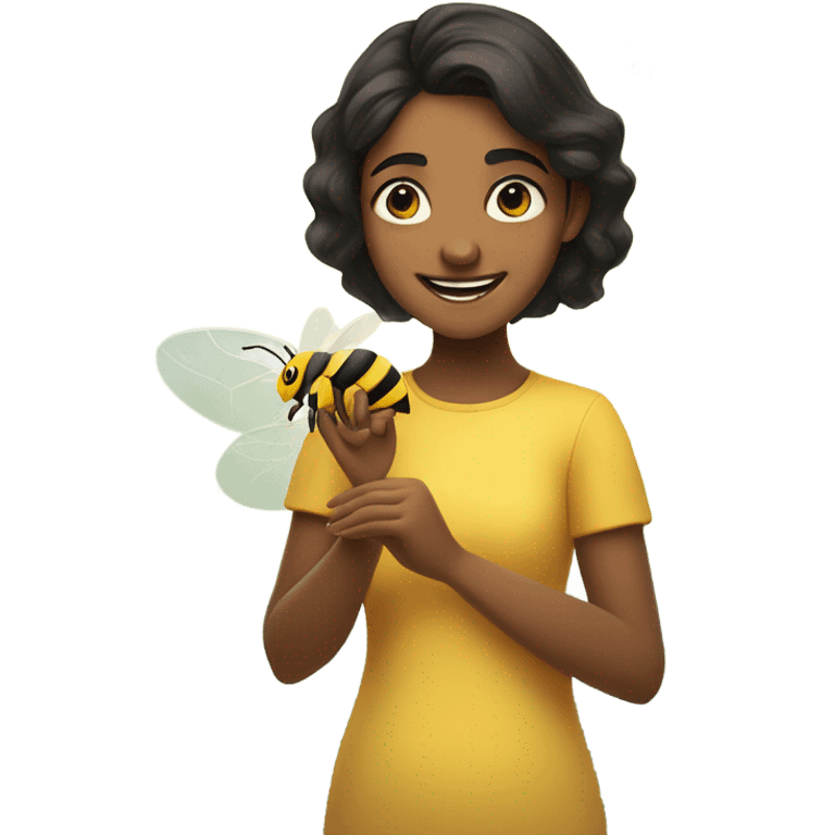 Niharika playing with a bee  emoji