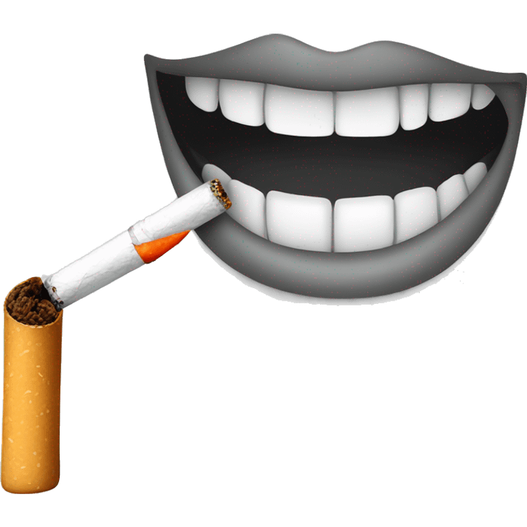 Mouth and a cigarette  emoji