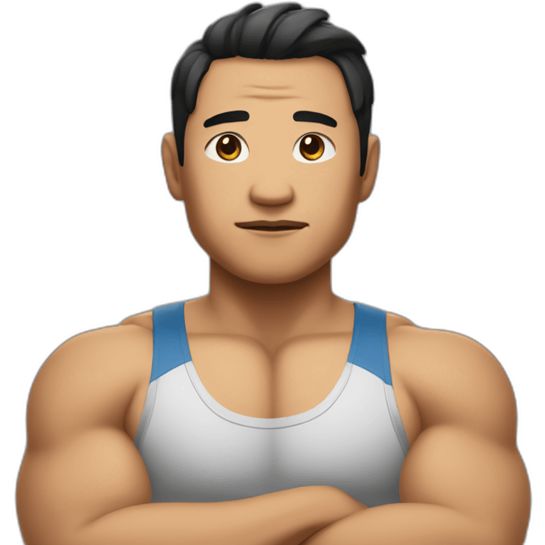 Asian CrossFiter crosses his arms emoji