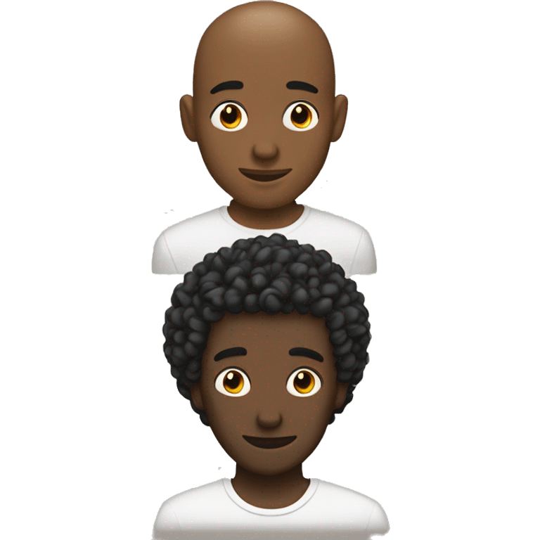  gay men black guys couple One bald One with curly hair.  emoji