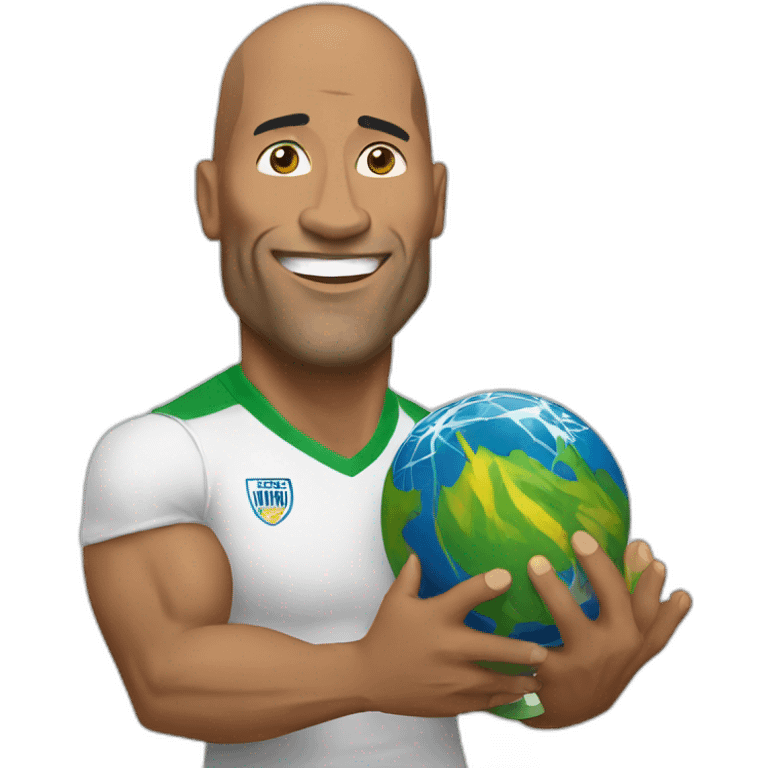 The rock holding world cup emoji